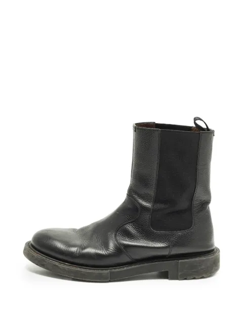 Ferragamo Pre-Owned round-toe leather Chelsea boots Black 1293249