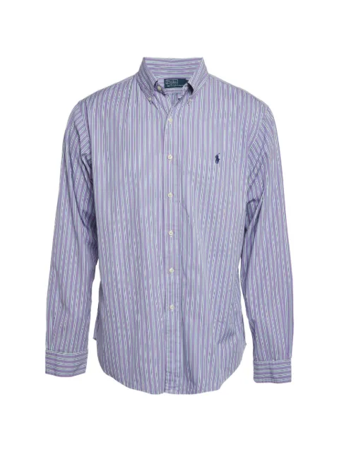 Polo Ralph Lauren Vintage logo-embroidered striped button-down cotton shirt Blue 1301538