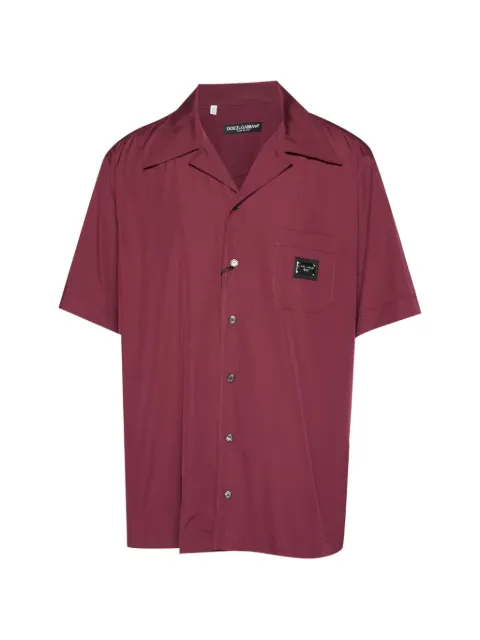 Dolce & Gabbana Pre-Owned logo-plaque bowling shirt Red 1295945