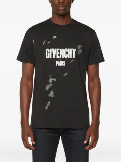 Givenchy Pre-Owned distressed logo-print T-shirt Black 1341131