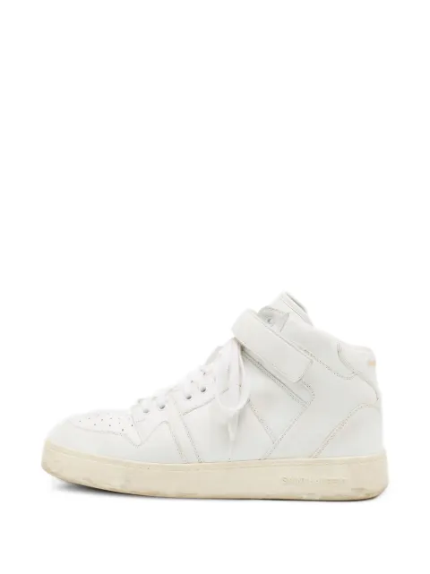 Saint Laurent Pre-Owned Lax touch-strap high-top sneakers White 1339787