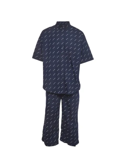 Balenciaga Pre-Owned logo-print pajama set Blue 1334300