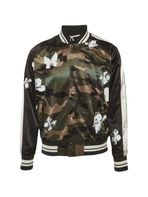 Valentino Garavani Pre-Owned Mariposa camouflage-print bomber jacket Black 1310493