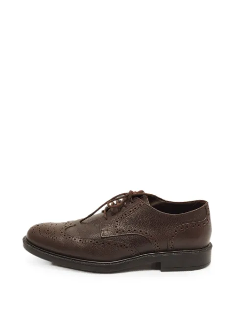 Tod's Vintage grained leather Derby shoes Brown 1363834