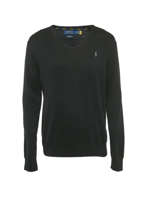 Polo Ralph Lauren Vintage logo-embroidered V-neck sweater Black 1275870