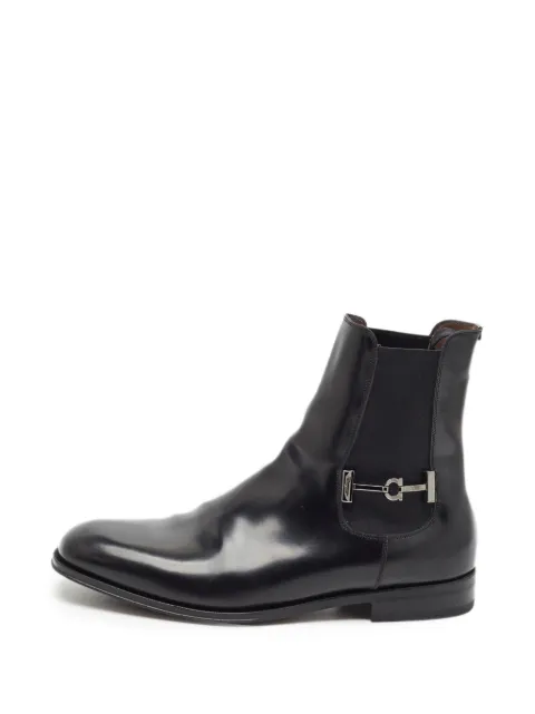 Ferragamo Pre-Owned Gancini chelsea boots Black 1339080