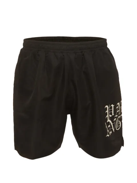 Palm Angels logo-print track shorts Black 1332739