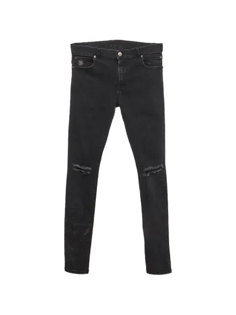 Balmain Pre-Owned distressed-effect ultra-skinny jeans Black 1360649