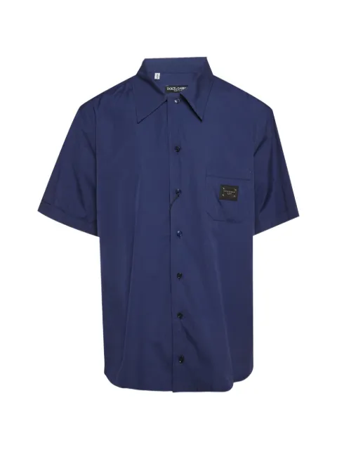 Dolce & Gabbana Pre-Owned short-sleeve logo-plaque shirt Blue 1296123