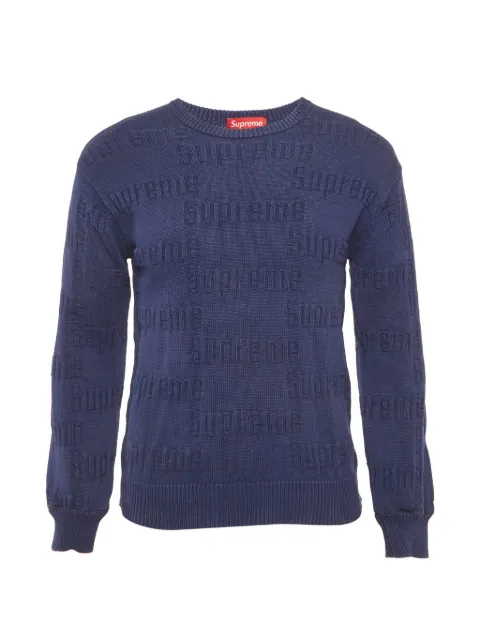 Supreme logo-pattern sweater Blue 1306273