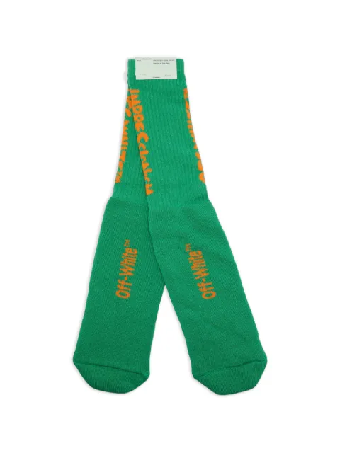 Off-White Pre-Owned logo-print socks Green 1283554