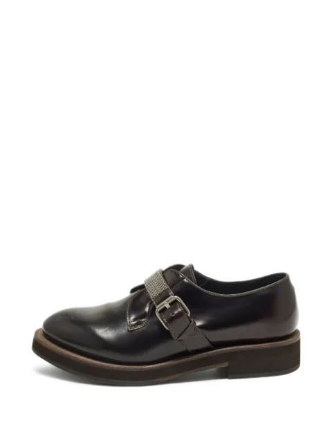 Brunello Cucinelli Monili buckle-strap derby shoes Brown 1325290
