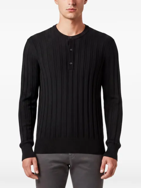 Tom Ford Pre-Owned rib-knit Henley sweater Black 1342950