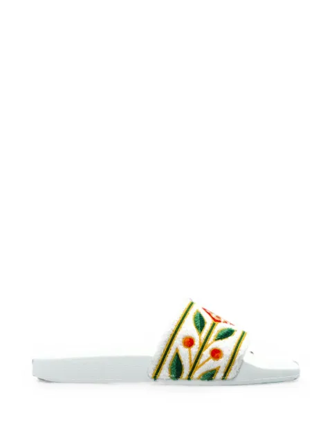 Casablanca embroidered logo-patch sandals White APF26FW03001W
