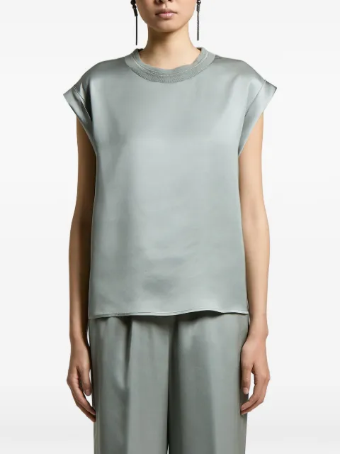 Peserico satin-finish blouse Green A06102A6638