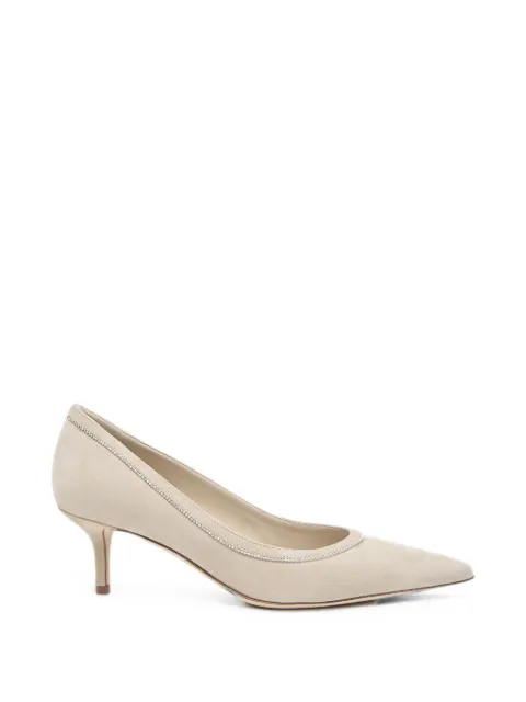 Peserico monili-chain suede heeled pumps Neutrals A39751C0RCC869
