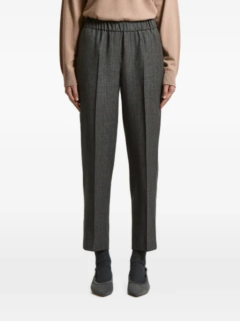 Peserico check-pattern elasticated-waist trousers Grey A0407202563