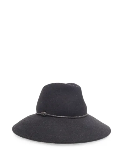 Peserico bead-embellished wide-brim hat Grey A36223C0CC888