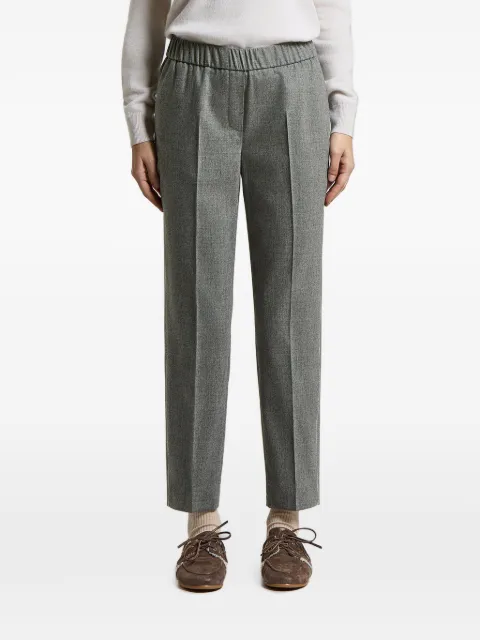 Peserico elasticated-waist pressed-crease trousers Grey A0457203358