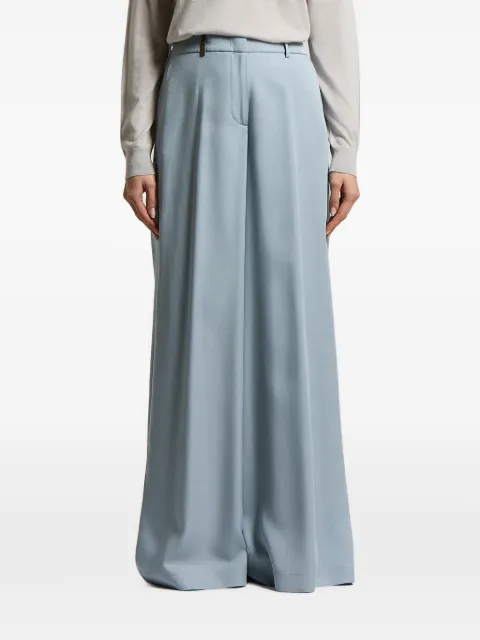 Peserico pleat-detail palazzo pants Blue A0423107929
