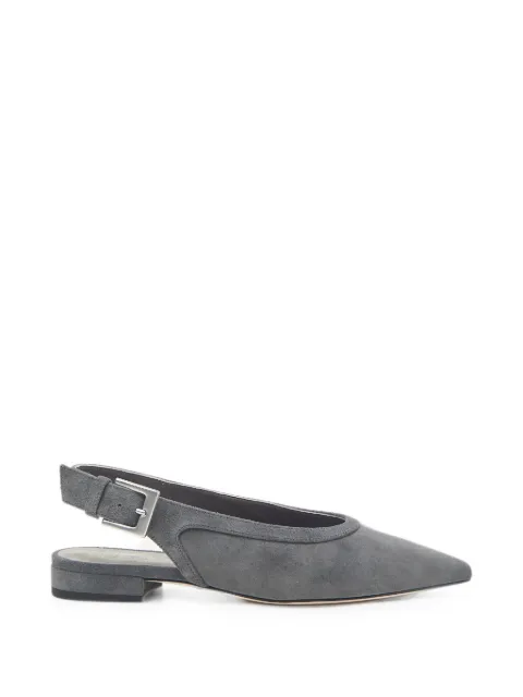 Peserico pointed-toe slingback flat pumps Grey A39744C0CC863