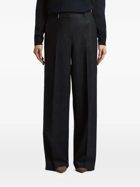 Peserico check-pattern trousers Blue A0456706548