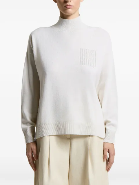Peserico mock-neck chest-pocket jumper Neutrals A99205F12A9283