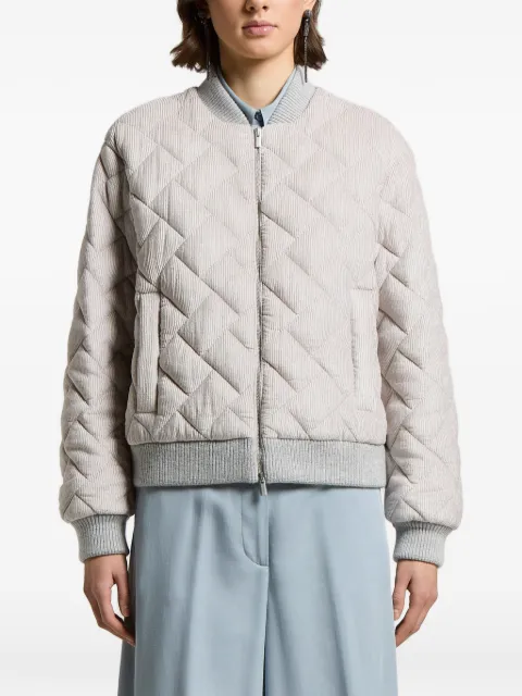 Peserico quilted corduroy bomber jacket Neutrals A23032A2246
