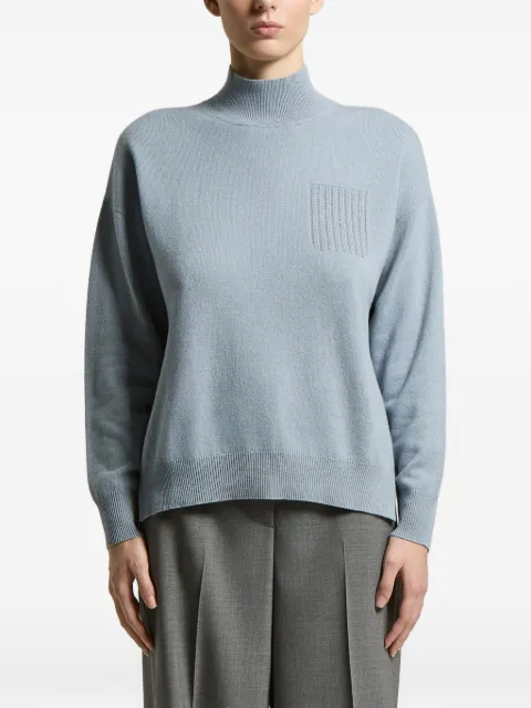 Peserico ribbed-knit high-neck jumper Blue A99205F12A9283