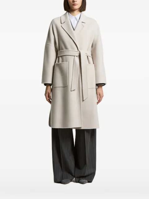 Peserico belted notch-lapel coat Neutrals A20185E00A03197