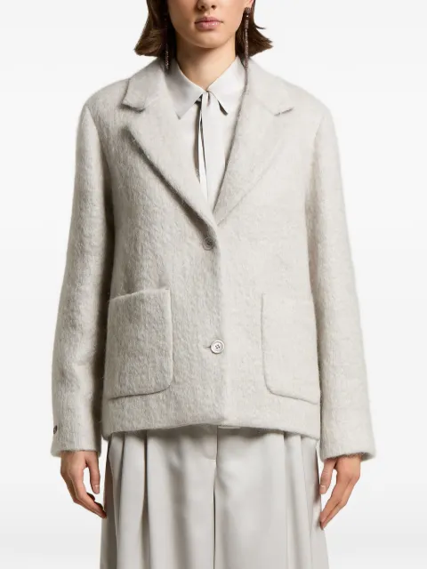 Peserico brushed-finish notched-lapel coat Grey A0124200444