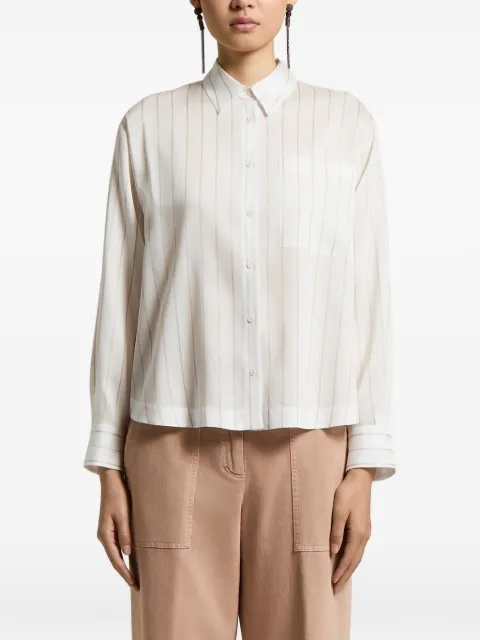 Peserico striped chest-pocket shirt White A06352D05220
