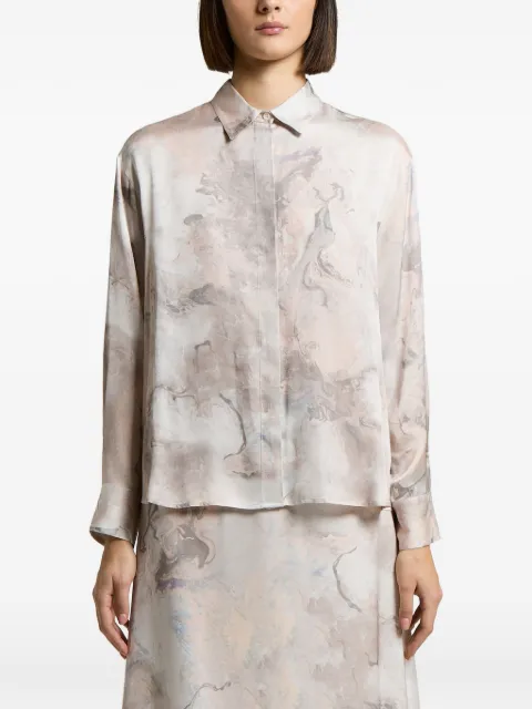 Peserico abstract-print long-sleeved shirt Pink A06396D04737