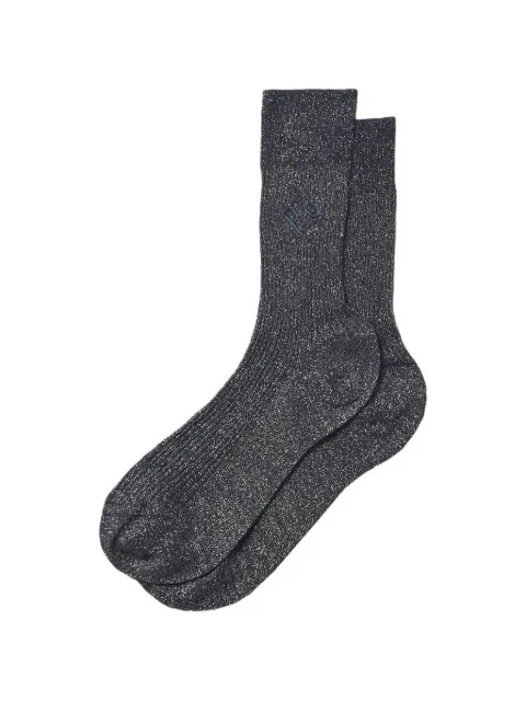 Peserico logo-embroidered lurex-knit socks Grey A41072C0RCC886