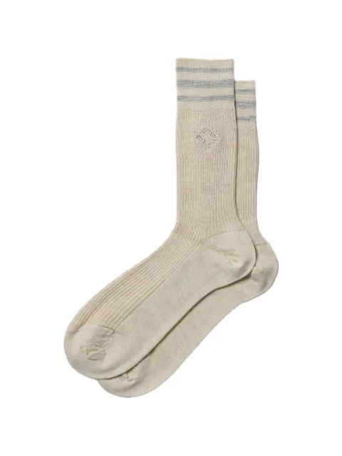Peserico ribbed-knit logo-embroidered socks Neutrals A41073C0RCC887