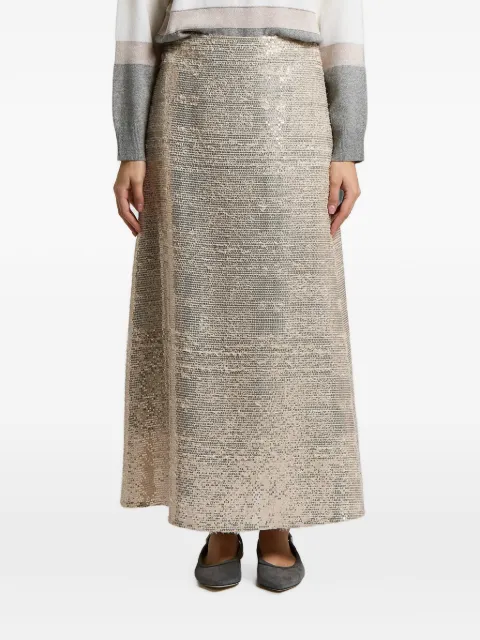 Peserico sequin-embellished maxi skirt Neutrals A05070H08760