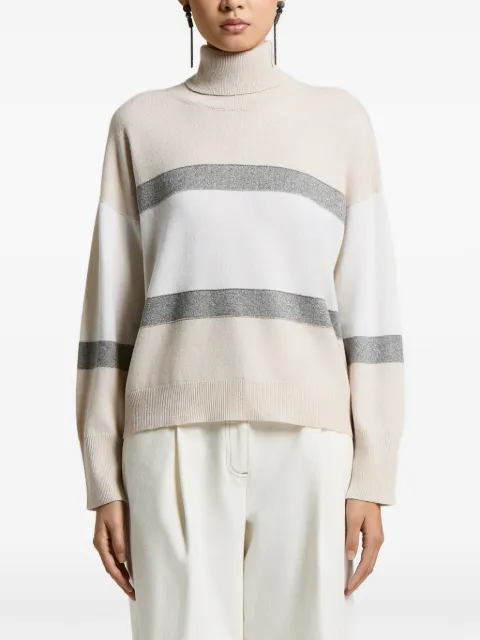 Peserico striped roll-neck jumper Neutrals A99863F12C9283