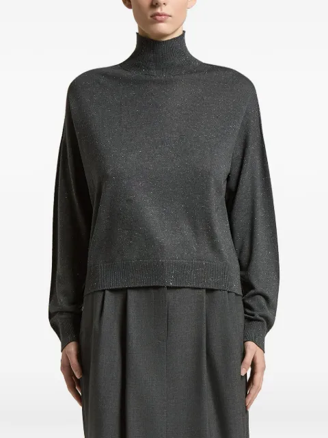 Peserico flecked high-neck jumper Grey A99270F1809771
