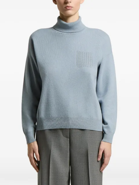 Peserico roll-neck chest-detail jumper Blue A99211F12A9283
