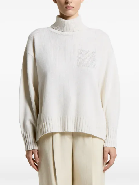 Peserico roll-neck drop-shoulder jumper White A99231F07B9283