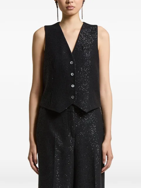 Peserico sequin-embellished waistcoat Black A03531D01515