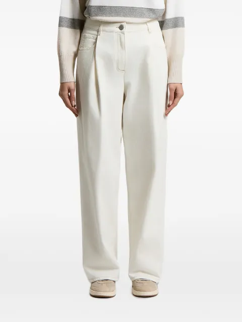Peserico pleat-detail jeans White A04669TS07957