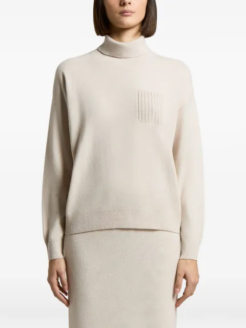 Peserico patch-pocket roll-neck jumper Neutrals A99211F12A9283