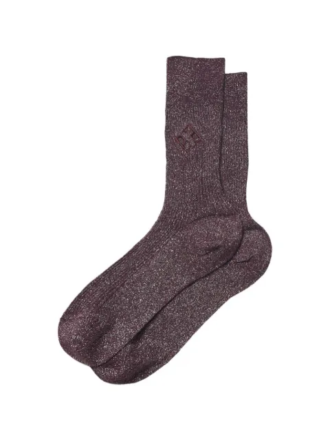 Peserico glitter-effect embroidered socks Red A41072C0RCC886