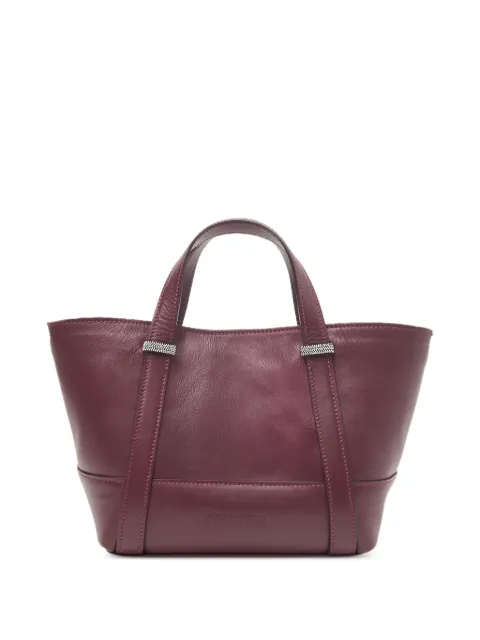 Peserico Itinera beaded-trim leather tote bag Red A38391C0RCC880