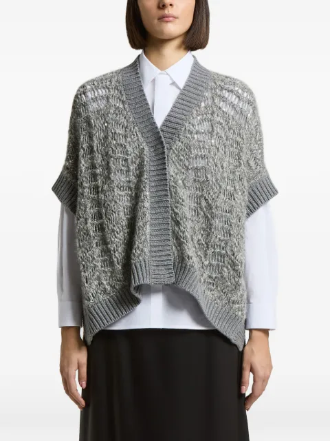 Peserico open-knit cardigan Grey A99216F03E9243