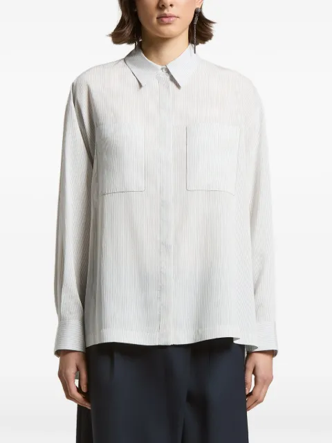 Peserico striped patch-pocket shirt White A0639900683