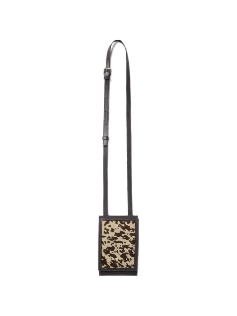 Peserico animal-print calf leather foldover crossbody mini bag Brown A38394C0CC876