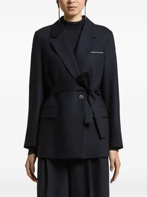Peserico belted notch-lapels jacket Blue A01747A03358