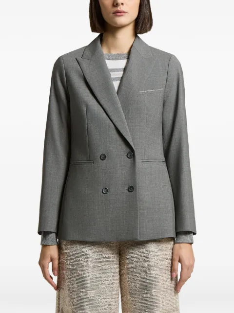 Peserico double-breasted peaked-lapel jacket Grey A0169902008